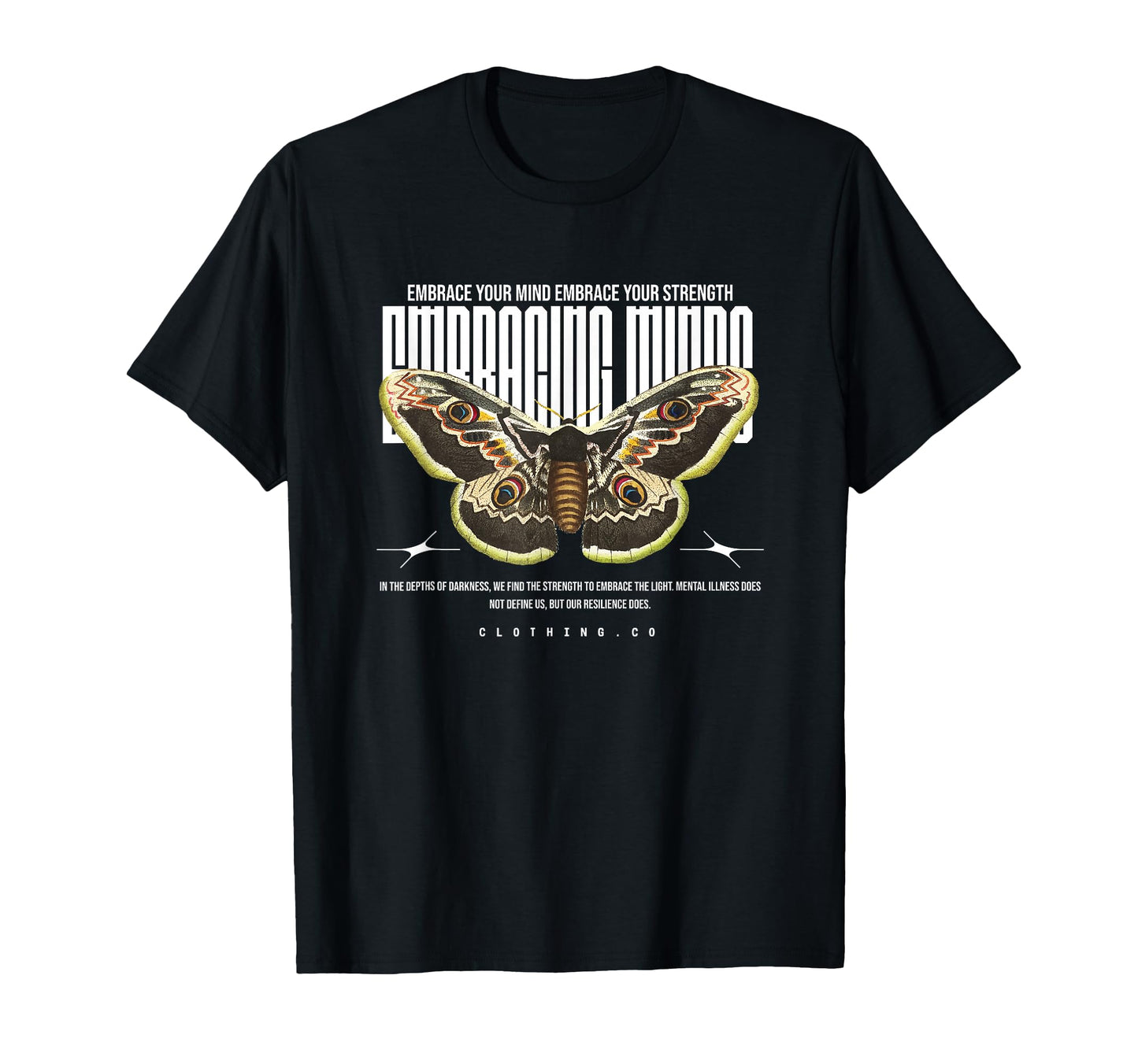 Butterfly Embracing Wings Y2K Grunge T-Shirt - Custom Art Print for Adults - T-Shirt, Sweatshirt, Hoodie
