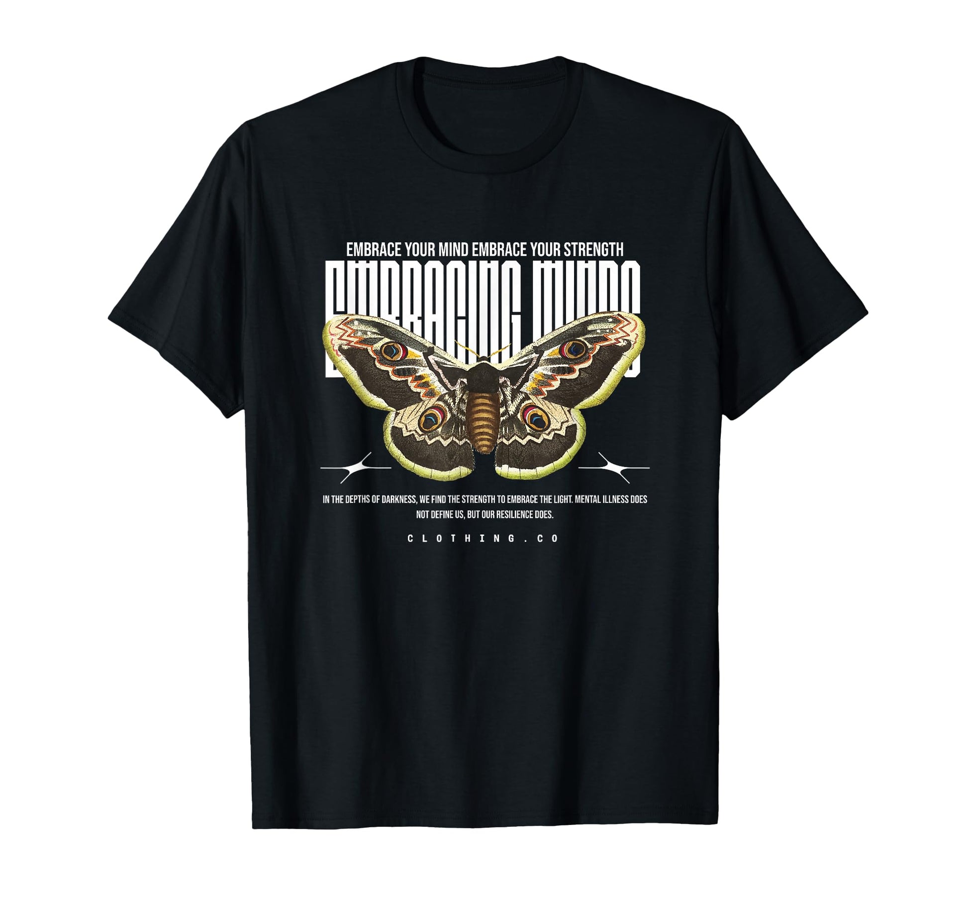 Butterfly Embracing Wings Y2K Grunge T-Shirt - Custom Art Print for Adults - T-Shirt, Sweatshirt, Hoodie