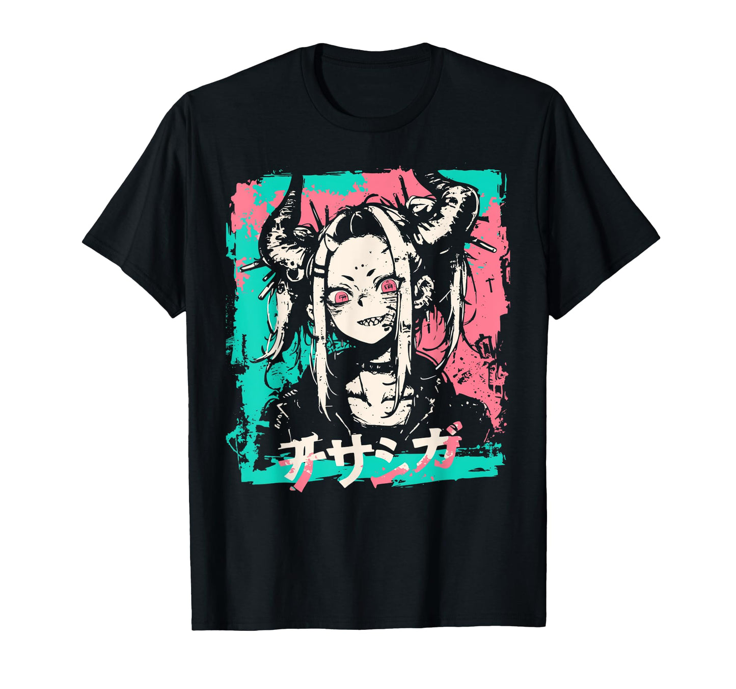 Goth Grunge Demon Anime Waifu Horror Alt T-Shirt - Custom Art Print Unisex - T-Shirt, Sweatshirt, Hoodie