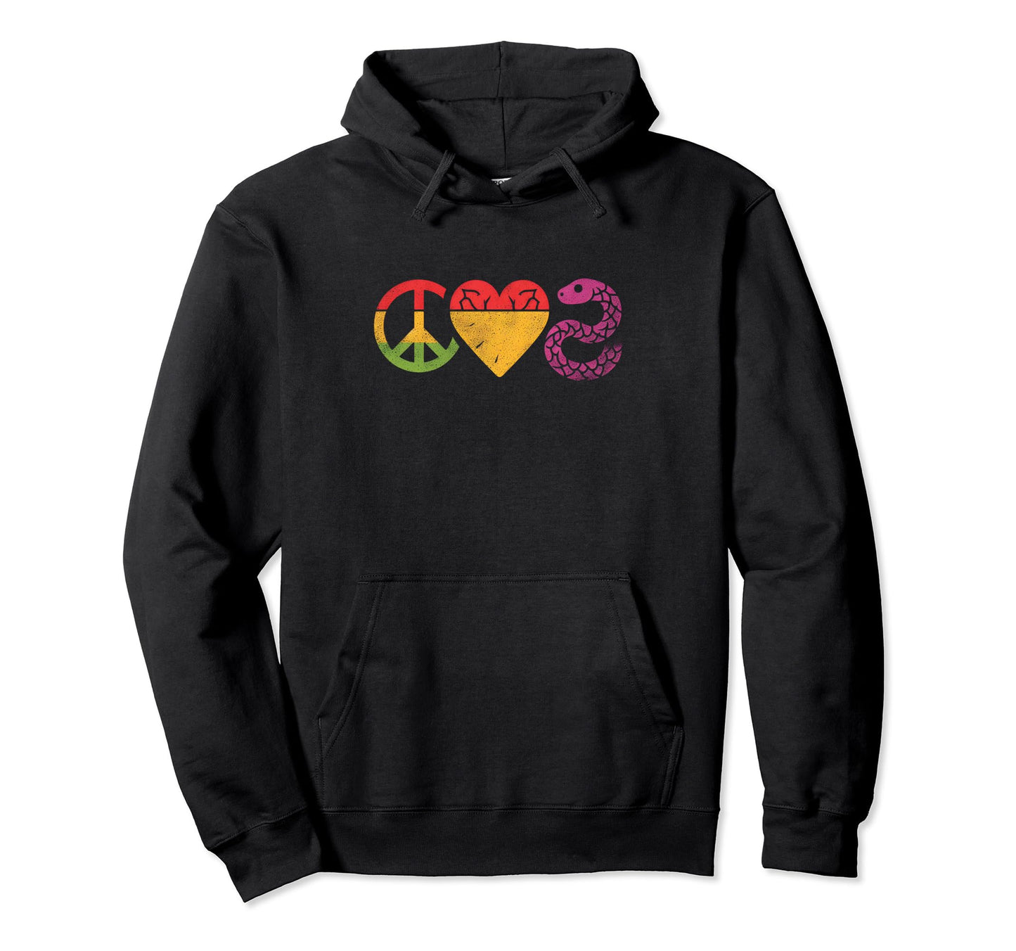 Peace Love And Snakes Peace Symbol Snake Hoodie - Custom Art Print Unisex - T-Shirt, Sweatshirt, Hoodie