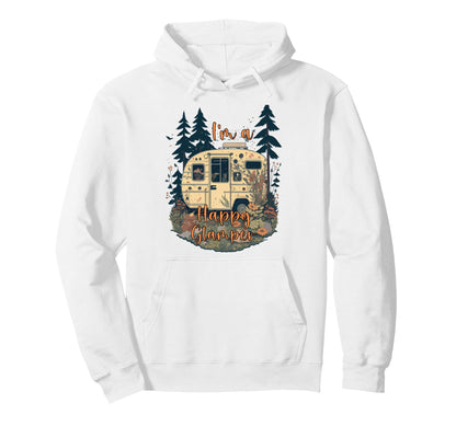 Happy Glamper Rv Camping Glamping Funny Hoodie - Minimalist Print Unisex - T-Shirt, Sweatshirt, Hoodie