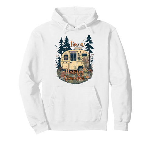 Happy Glamper Rv Camping Glamping Funny Hoodie - Minimalist Print Unisex - T-Shirt, Sweatshirt, Hoodie