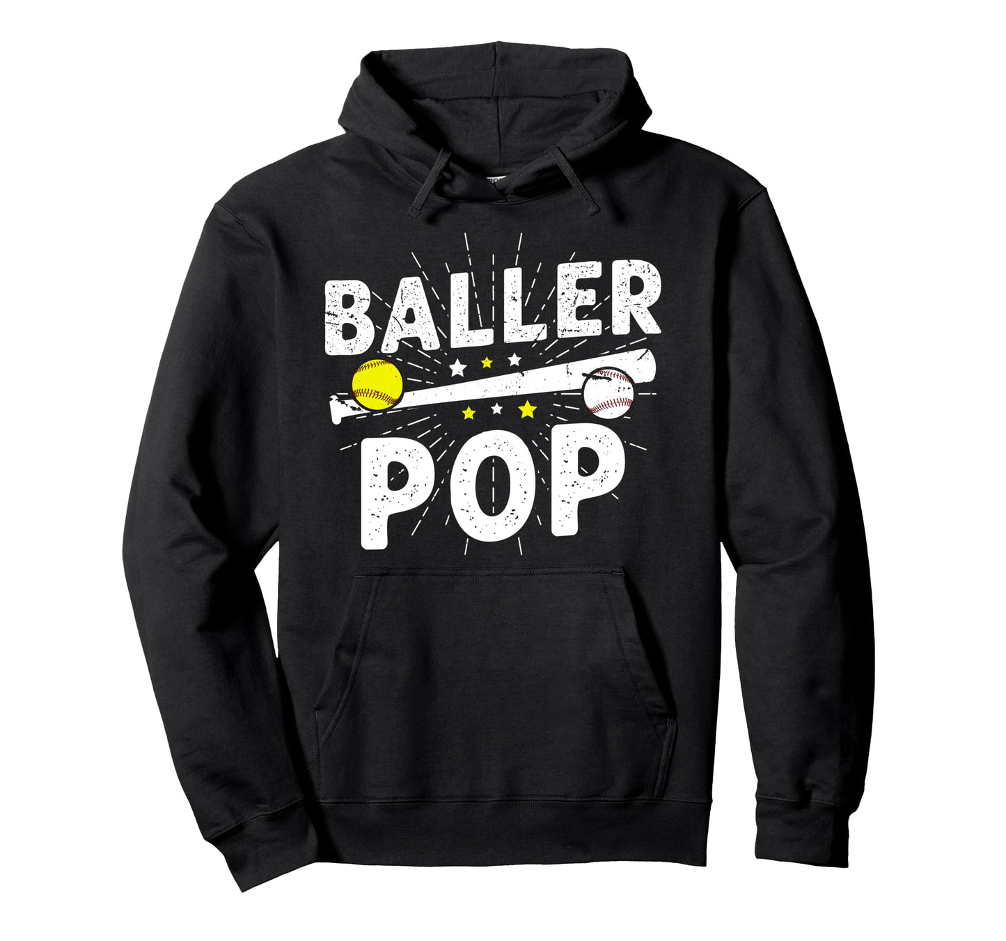 Baller Pop Proud Softball Baseball Pop Hoodie - Minimalist Print Men Women - T-Shirt, Sweatshirt, Hoodie