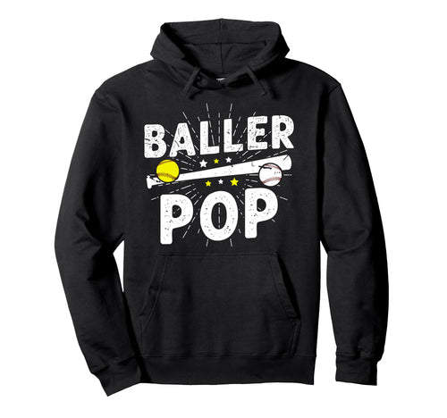 Baller Pop Proud Softball Baseball Pop Hoodie - Minimalist Print Men Women - T-Shirt, Sweatshirt, Hoodie