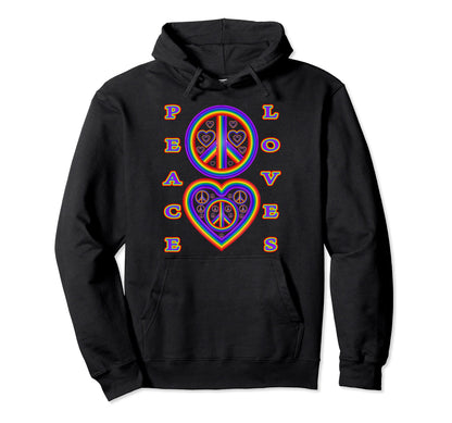 Peace Loves Lesbian Gay Pride Lgbt Heart Hoodie - Trendy Graphic Men Women - T-Shirt, Sweatshirt, Hoodie