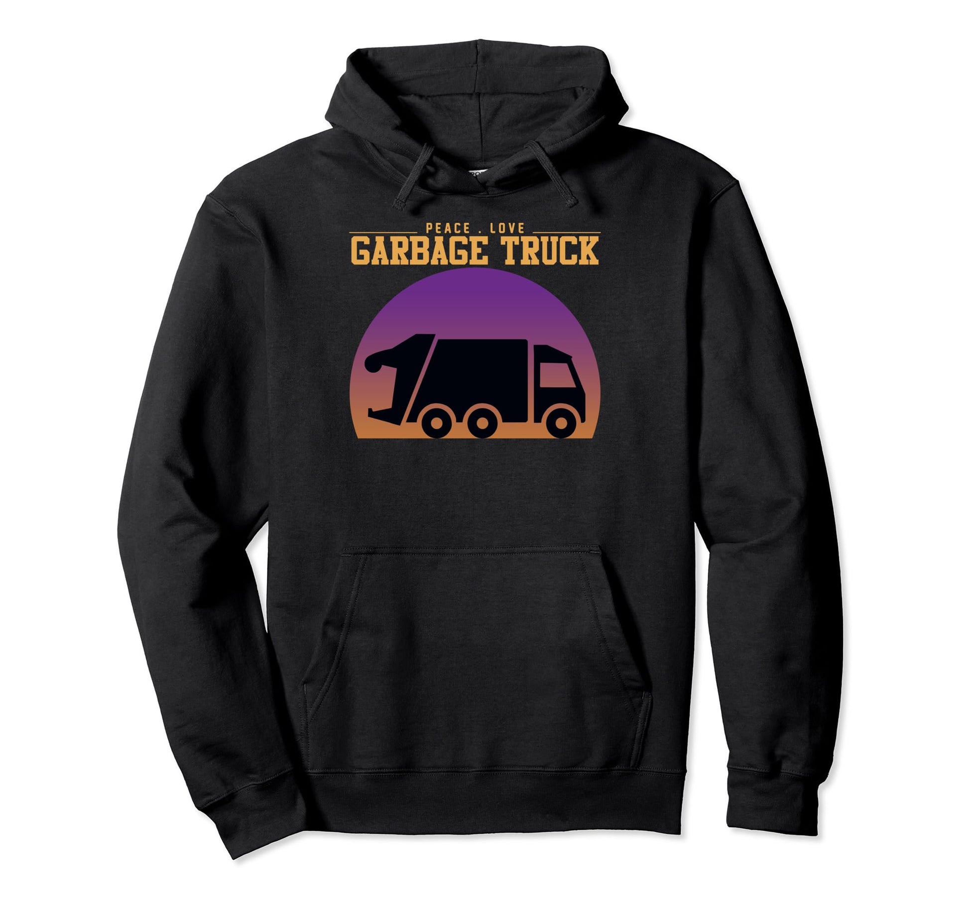 Dump Trash Peace Love Garbage Truck Hoodie - Aesthetic Graphic Unisex - T-Shirt, Sweatshirt, Hoodie