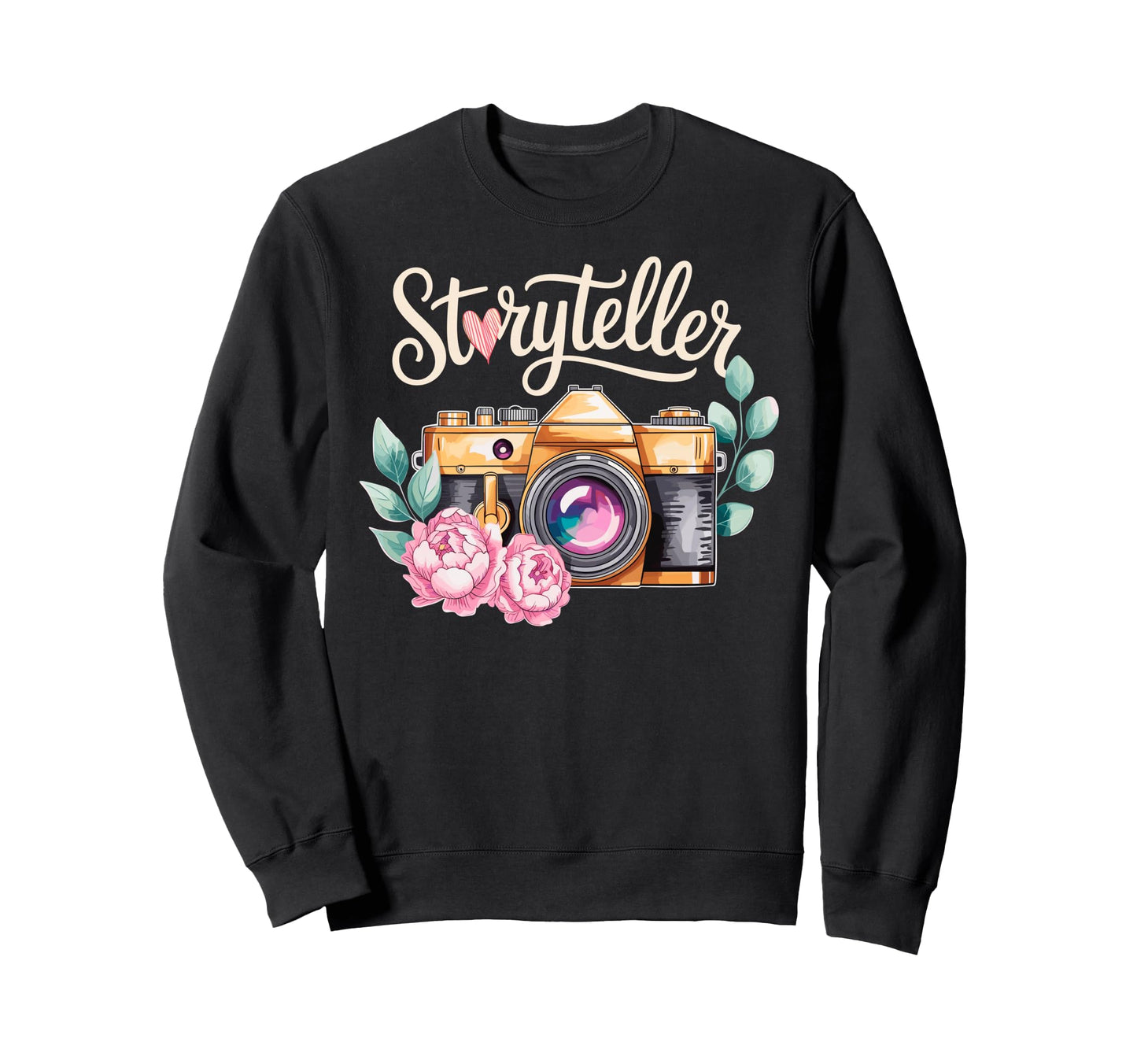 Photo Camera Flowers Storyteller Sweatshirt - Custom Art Print Unisex - T-Shirt, Sweatshirt, Hoodie
