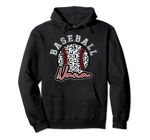 Leopard Cheetah Baseball Nana Womens Hoodie - Custom Art Print for Adults - T-Shirt, Sweatshirt, Hoodie