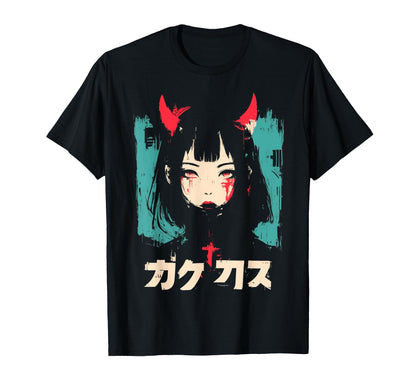 Goth Grunge Demon Anime Waifu T-Shirt - Fun Novelty Design for Adults - T-Shirt, Sweatshirt, Hoodie