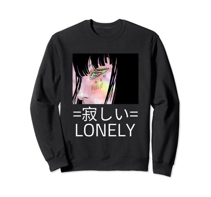 Lonely Anti Social Japanese Text Sweatshirt - Casual Everyday Wear Unisex - T-Shirt, Sweatshirt, Hoodie