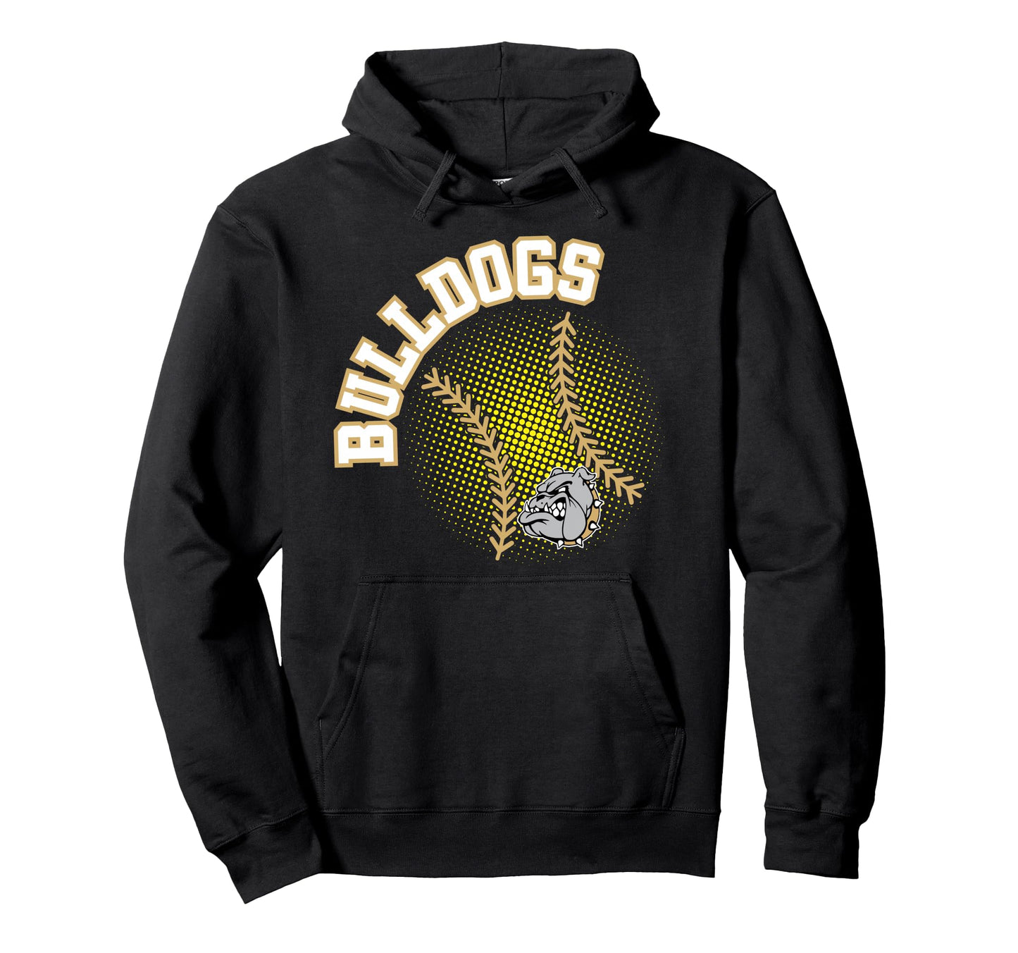 Bulldogs Softball Mom Game Day Gold Hoodie - Unique Graphic Men Women - T-Shirt, Sweatshirt, Hoodie