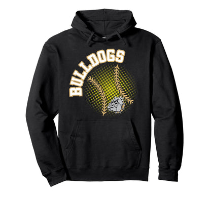 Bulldogs Softball Mom Game Day Gold Hoodie - Unique Graphic Men Women - T-Shirt, Sweatshirt, Hoodie