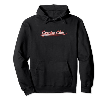 Country Club Varsity Distressed Hoodie - Minimalist Print for Adults - T-Shirt, Sweatshirt, Hoodie