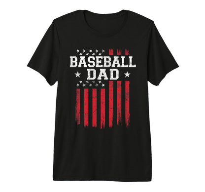 Mens Baseball Dad Proud American Flag T-Shirt - Novelty Apparel Men Women - T-Shirt, Sweatshirt, Hoodie