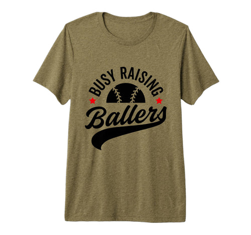 Busy Raising Ballers Baseball Cheer Mom T-Shirt - Trendy Graphic Men Women - T-Shirt, Sweatshirt, Hoodie
