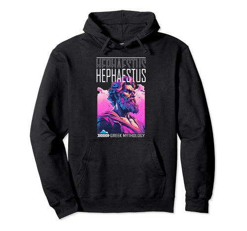Greek God Hephaestus Statue Vaporwave Hoodie - Novelty Apparel for Adults - T-Shirt, Sweatshirt, Hoodie