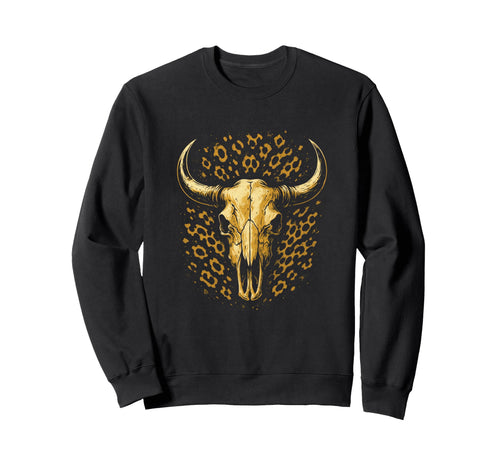 Cow Skull Western Boho Country Sweatshirt - Unique Graphic Unisex - T-Shirt, Sweatshirt, Hoodie