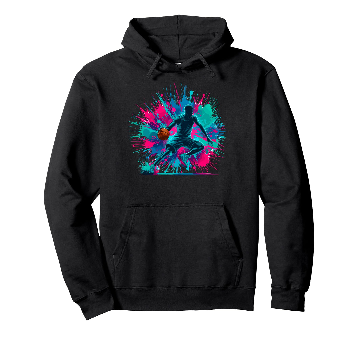 Colorful Paints Splash Basketball Hoodie - Aesthetic Graphic Men Women - T-Shirt, Sweatshirt, Hoodie