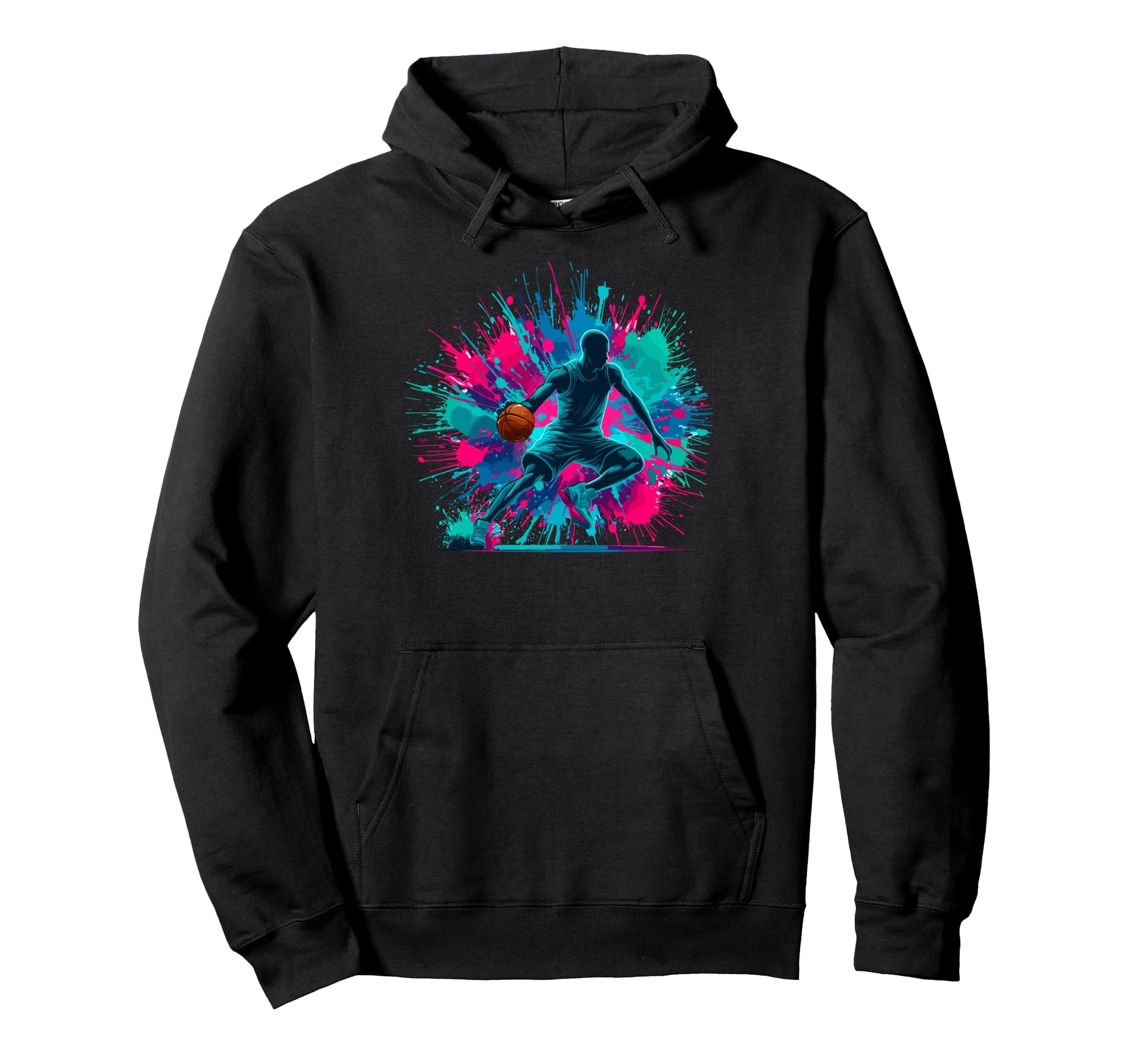 Colorful Paints Splash Basketball Hoodie - Aesthetic Graphic Men Women - T-Shirt, Sweatshirt, Hoodie