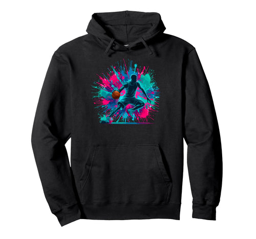Colorful Paints Splash Basketball Hoodie - Aesthetic Graphic Men Women - T-Shirt, Sweatshirt, Hoodie
