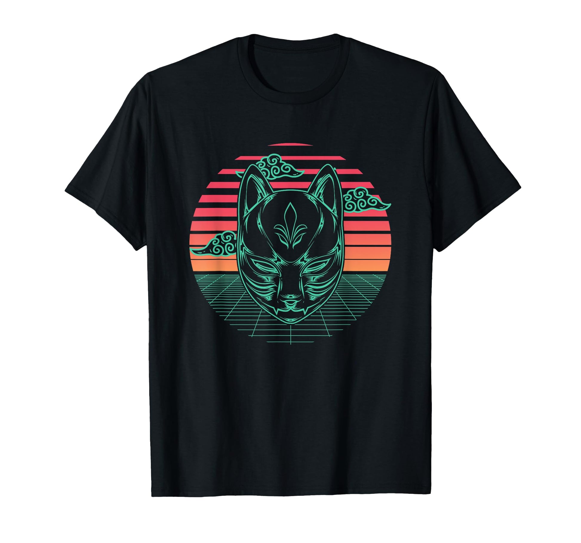 Kitsune Fox Mask Yokai Japanese T-Shirt - Streetwear Style Unisex - T-Shirt, Sweatshirt, Hoodie