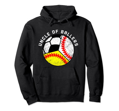 Uncle Ballers Funny Baseball Softball Hoodie - Novelty Apparel for Adults - T-Shirt, Sweatshirt, Hoodie