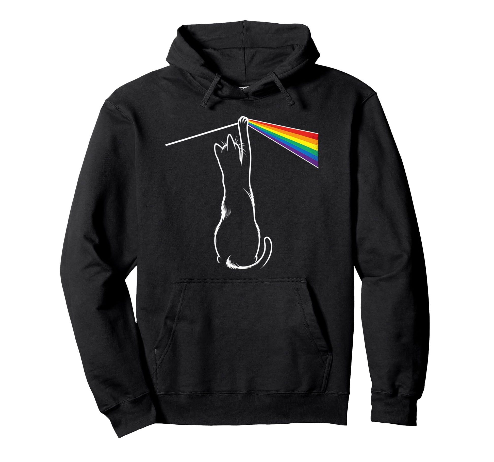 Cat Rainbow Prism Science Spectral Hoodie - Custom Art Print Men Women - T-Shirt, Sweatshirt, Hoodie