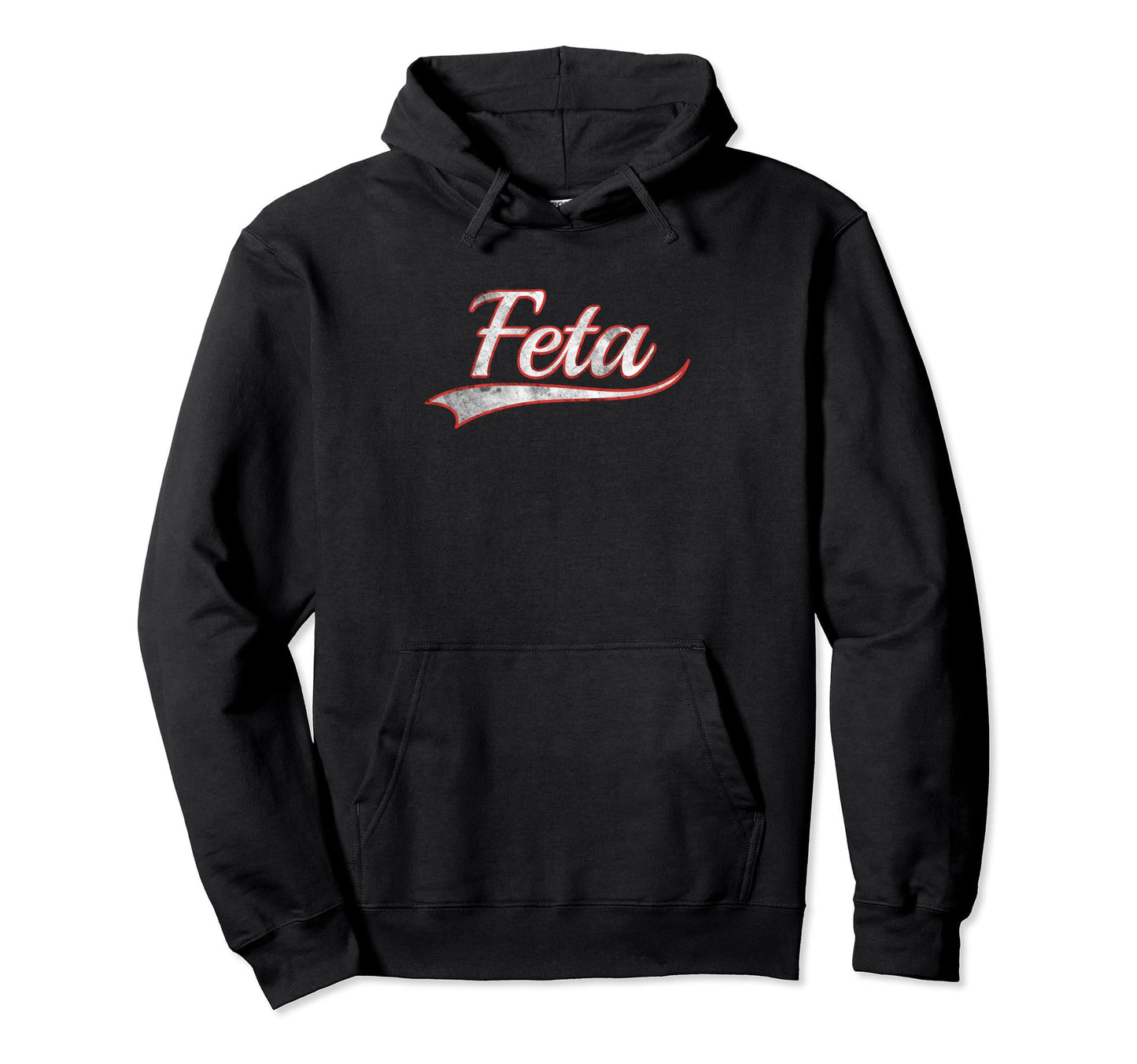 Feta Varsity Distressed Throwback Hoodie - Aesthetic Graphic Unisex - T-Shirt, Sweatshirt, Hoodie