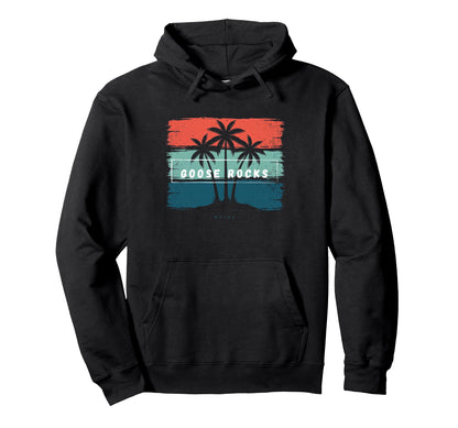 Goose Rocks Maine Summer Beach Palm Hoodie - Novelty Apparel for Adults - T-Shirt, Sweatshirt, Hoodie