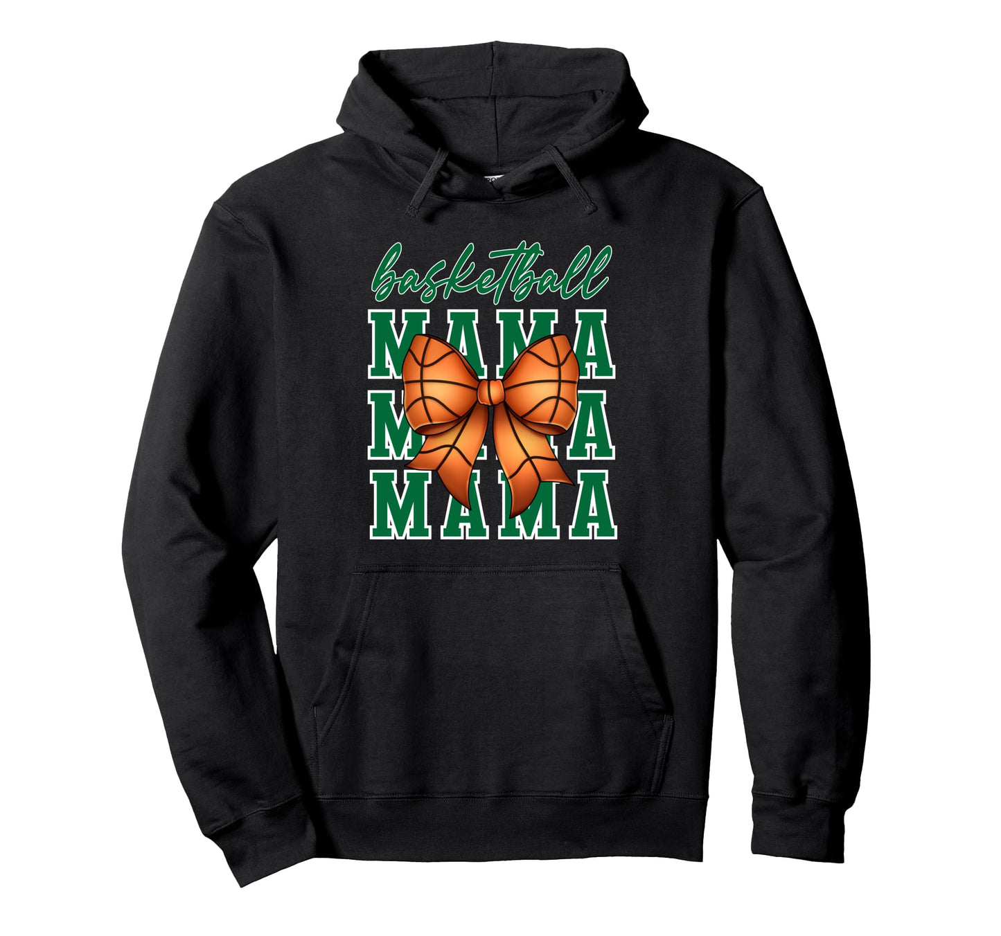 Basketball Mama Coquette Bow Game Day Hoodie - Custom Art Print Unisex - T-Shirt, Sweatshirt, Hoodie
