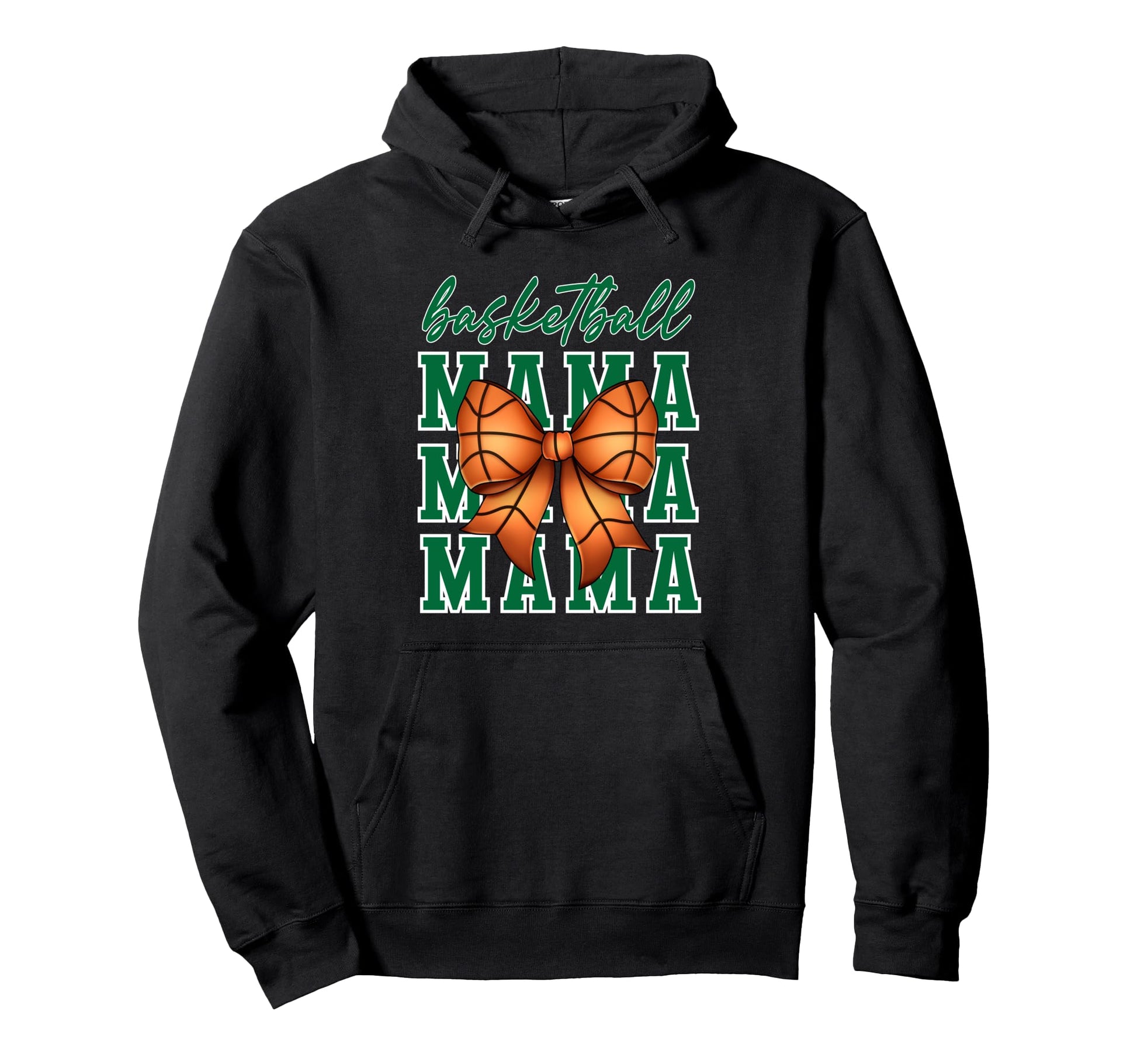 Basketball Mama Coquette Bow Game Day Hoodie - Custom Art Print Unisex - T-Shirt, Sweatshirt, Hoodie