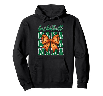 Basketball Mama Coquette Bow Game Day Hoodie - Custom Art Print Unisex - T-Shirt, Sweatshirt, Hoodie