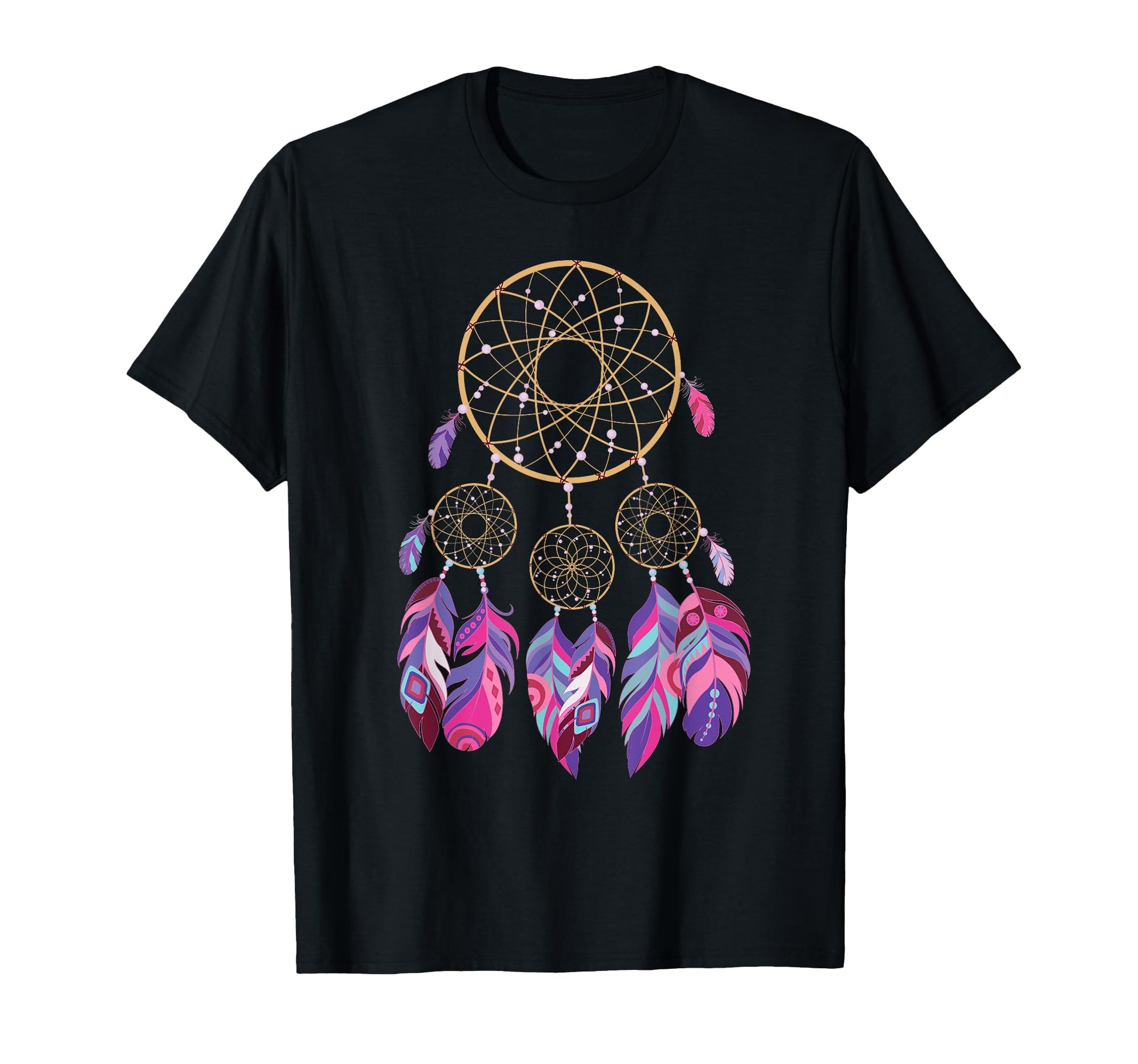 Dreamcatcher Boho Feathers 80S Dream T-Shirt - Custom Art Print Men Women - T-Shirt, Sweatshirt, Hoodie