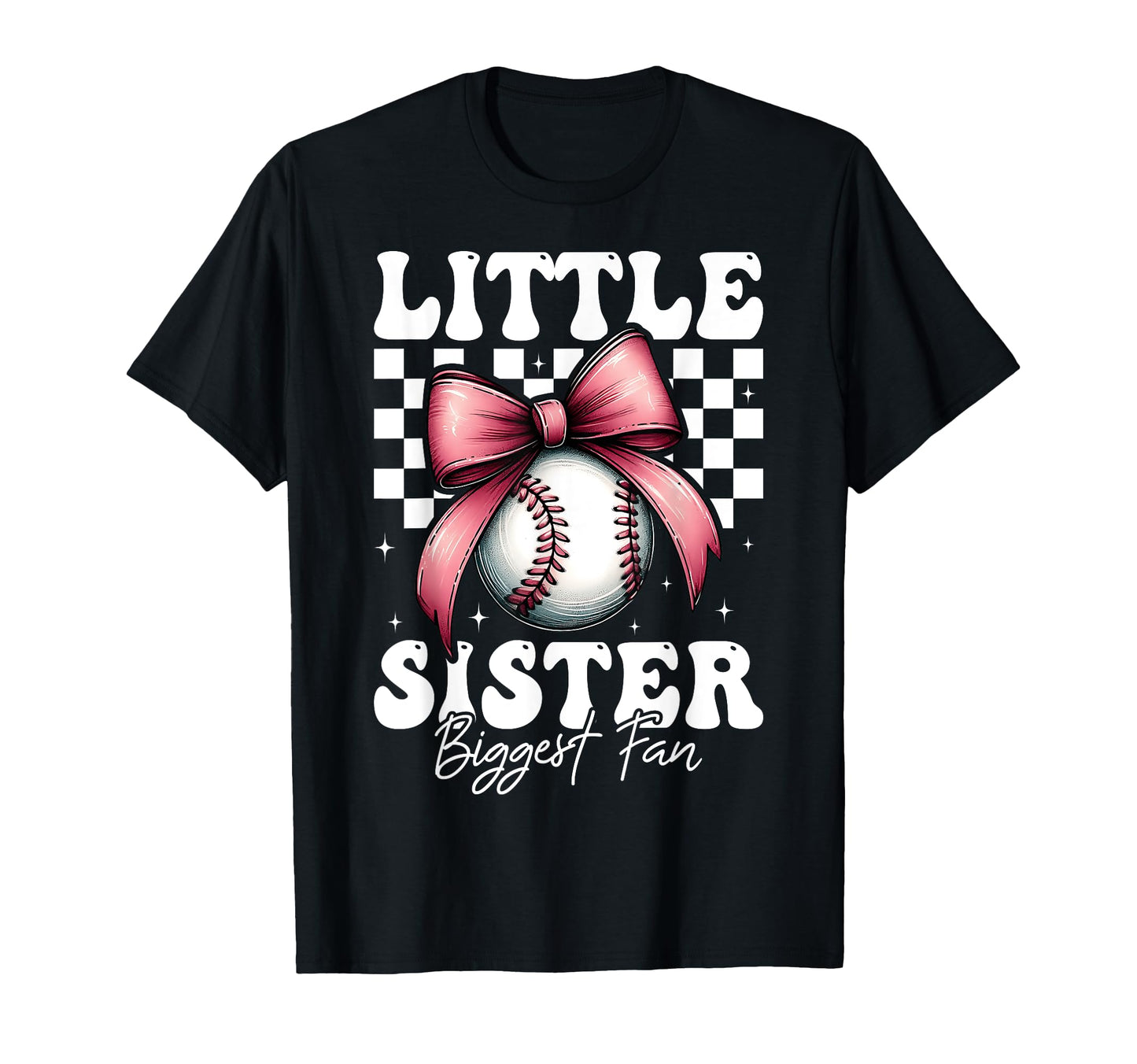 Baseball Sister Coquette Bow Little T-Shirt - Minimalist Print Unisex - T-Shirt, Sweatshirt, Hoodie