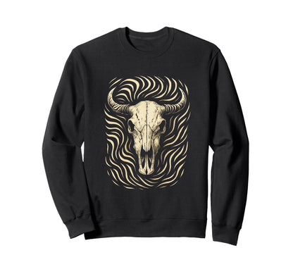 Cow Skull Western Rodeo Sweatshirt - Streetwear Style Men Women - T-Shirt, Sweatshirt, Hoodie