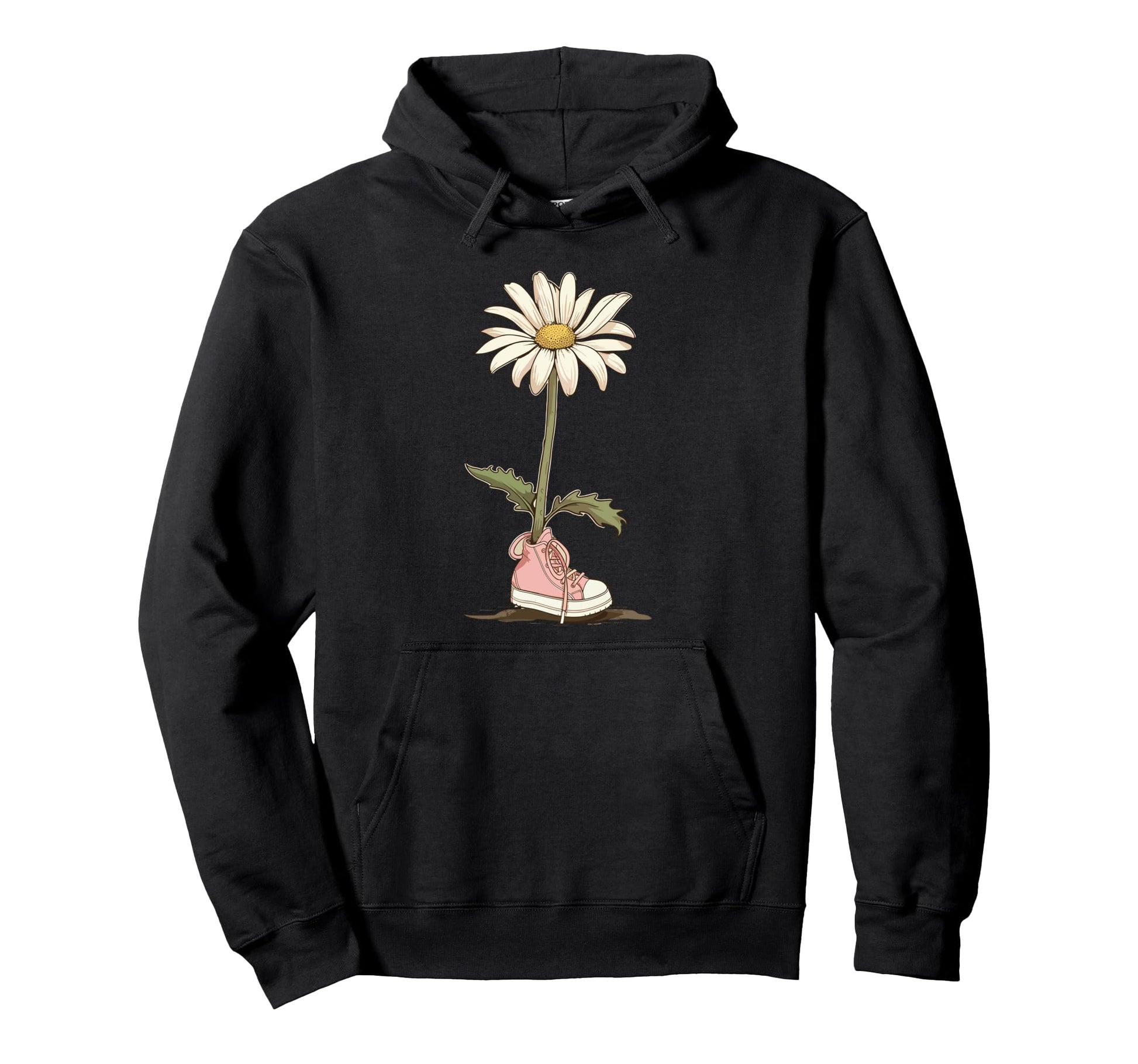 Boho Daisy Flower Botanical Wildflower Hoodie - Unique Graphic for Adults - T-Shirt, Sweatshirt, Hoodie