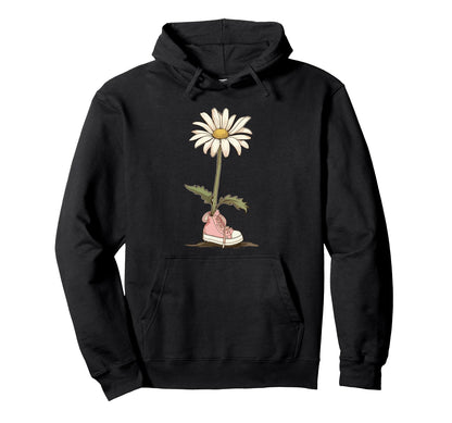 Boho Daisy Flower Botanical Wildflower Hoodie - Unique Graphic for Adults - T-Shirt, Sweatshirt, Hoodie