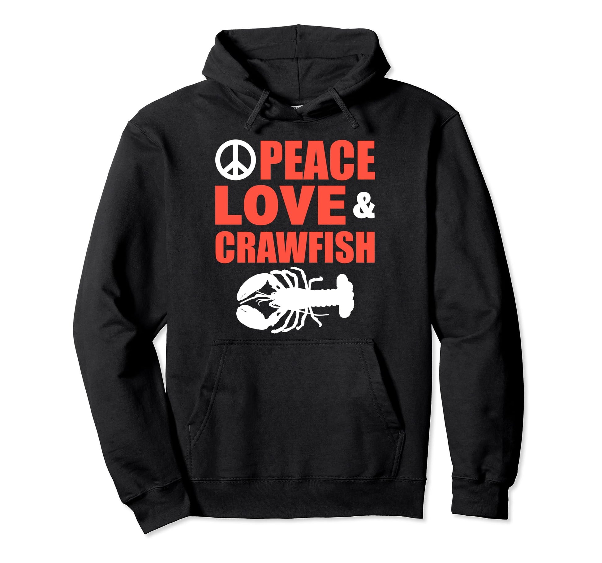 Peace Love Crawfish Harvester Hoodie - Trendy Graphic for Adults - T-Shirt, Sweatshirt, Hoodie