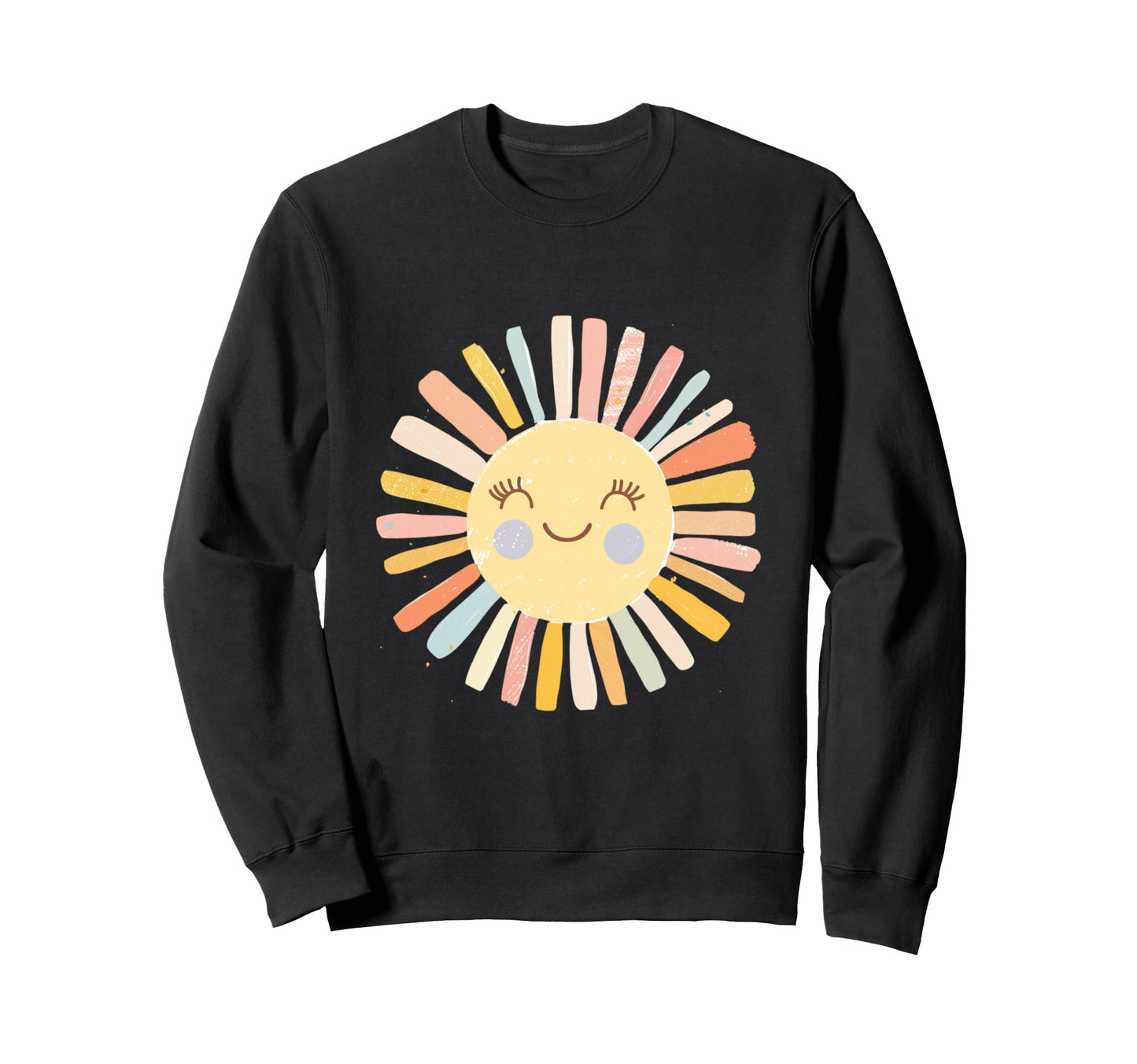 Sun 70S Rainbow Art Boho Boho Sun Sweatshirt - Custom Art Print Men Women - T-Shirt, Sweatshirt, Hoodie