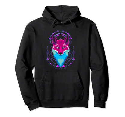 Glitch Fox Retrowave Synthwave Hoodie - Minimalist Print Men Women - T-Shirt, Sweatshirt, Hoodie