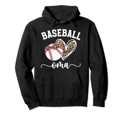 Baseball Oma Grandma Oma Baseball Player Hoodie - Graphic Print Men Women - T-Shirt, Sweatshirt, Hoodie