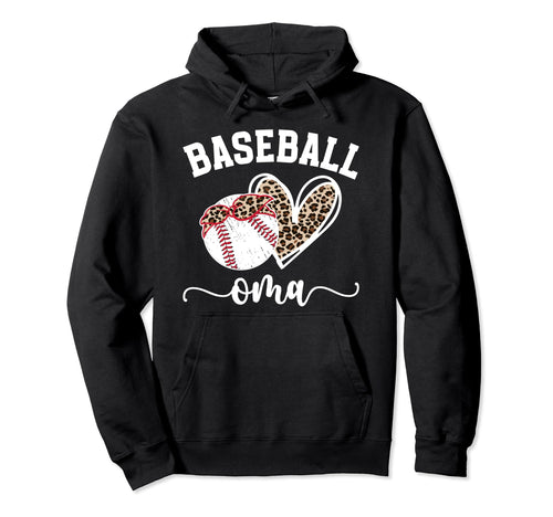 Baseball Oma Grandma Oma Baseball Player Hoodie - Graphic Print Men Women - T-Shirt, Sweatshirt, Hoodie