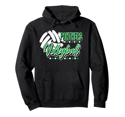 Green Panthers Volleyball Mom Game Day Hoodie - Novelty Apparel for Adults - T-Shirt, Sweatshirt, Hoodie
