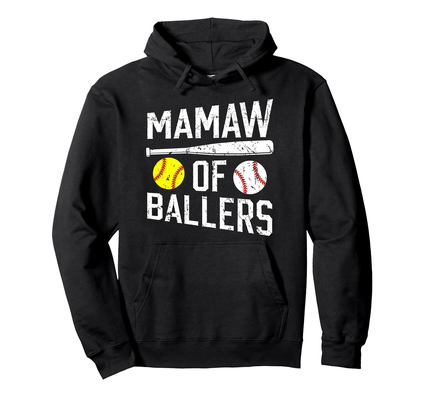 Mamaw Ballers Proud Baseball Softball Hoodie - Unique Graphic for Adults - T-Shirt, Sweatshirt, Hoodie