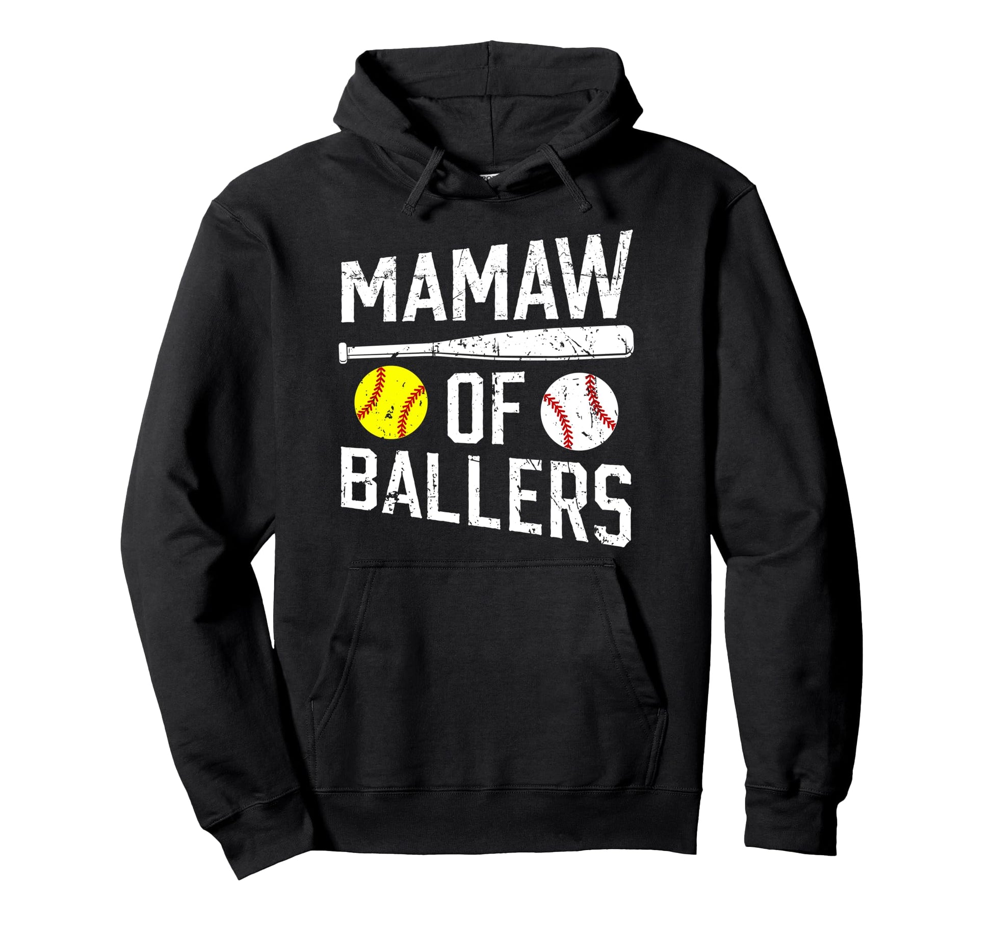 Mamaw Ballers Proud Baseball Softball Hoodie - Unique Graphic for Adults - T-Shirt, Sweatshirt, Hoodie