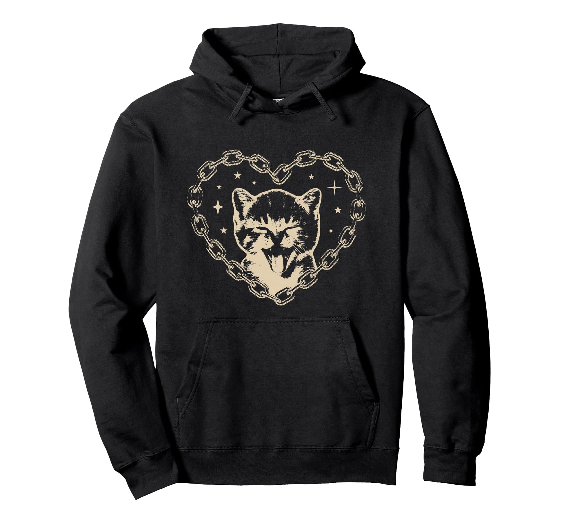 Y2K Cat Heart Emo Goth 90S 2000S Hoodie - Novelty Apparel Men Women - T-Shirt, Sweatshirt, Hoodie