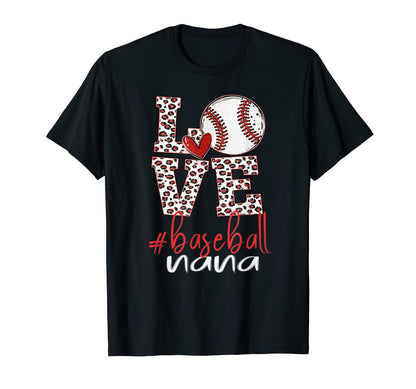 Baseball Nana Leopard Baseball Nana T-Shirt - Trendy Graphic for Adults - T-Shirt, Sweatshirt, Hoodie