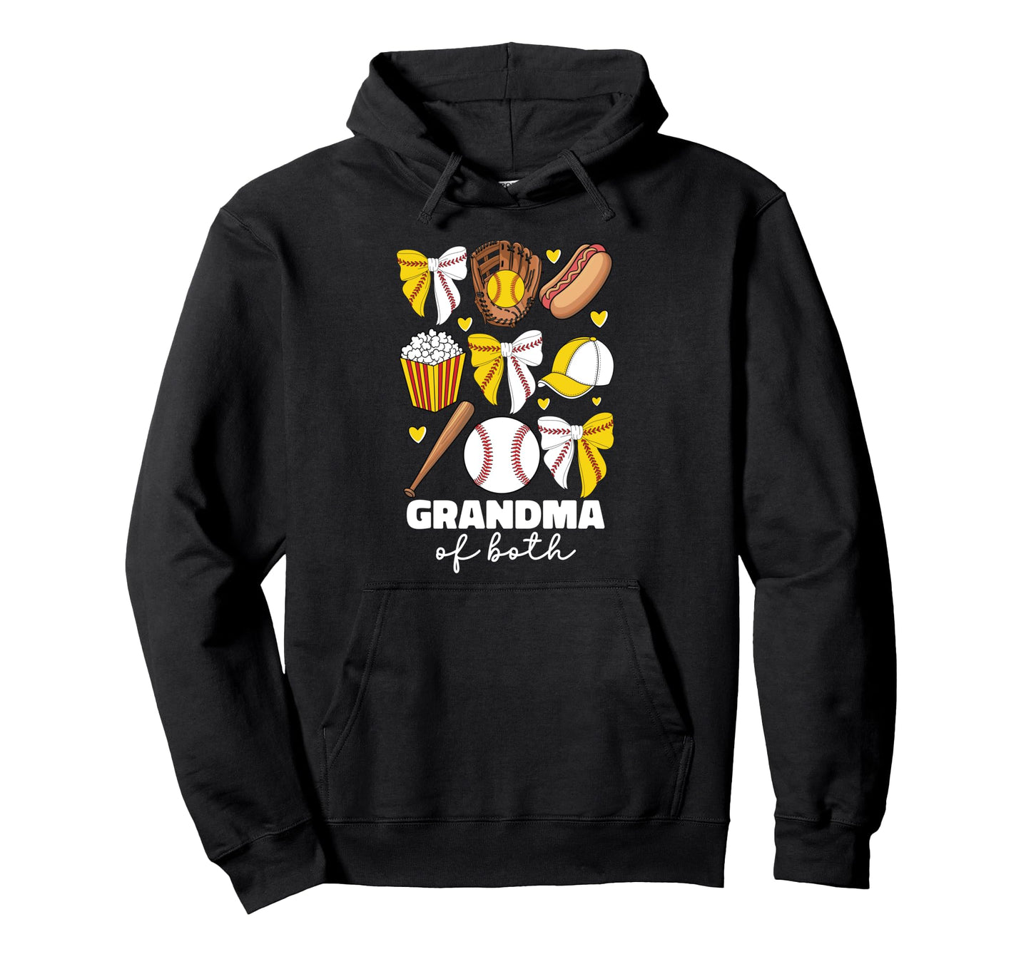 Grandma Both Baseball And Softball Hoodie - Graphic Print Men Women - T-Shirt, Sweatshirt, Hoodie