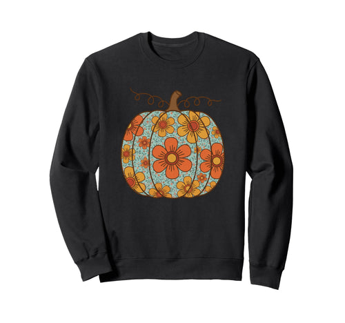 Floral Pumpkin Boho Fall Halloween Sweatshirt - Graphic Print Unisex - T-Shirt, Sweatshirt, Hoodie