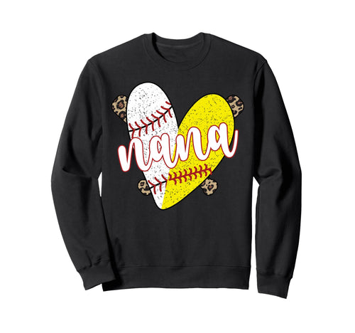 Proud Baseball Softball Nana Sweatshirt - Custom Art Print for Adults - T-Shirt, Sweatshirt, Hoodie
